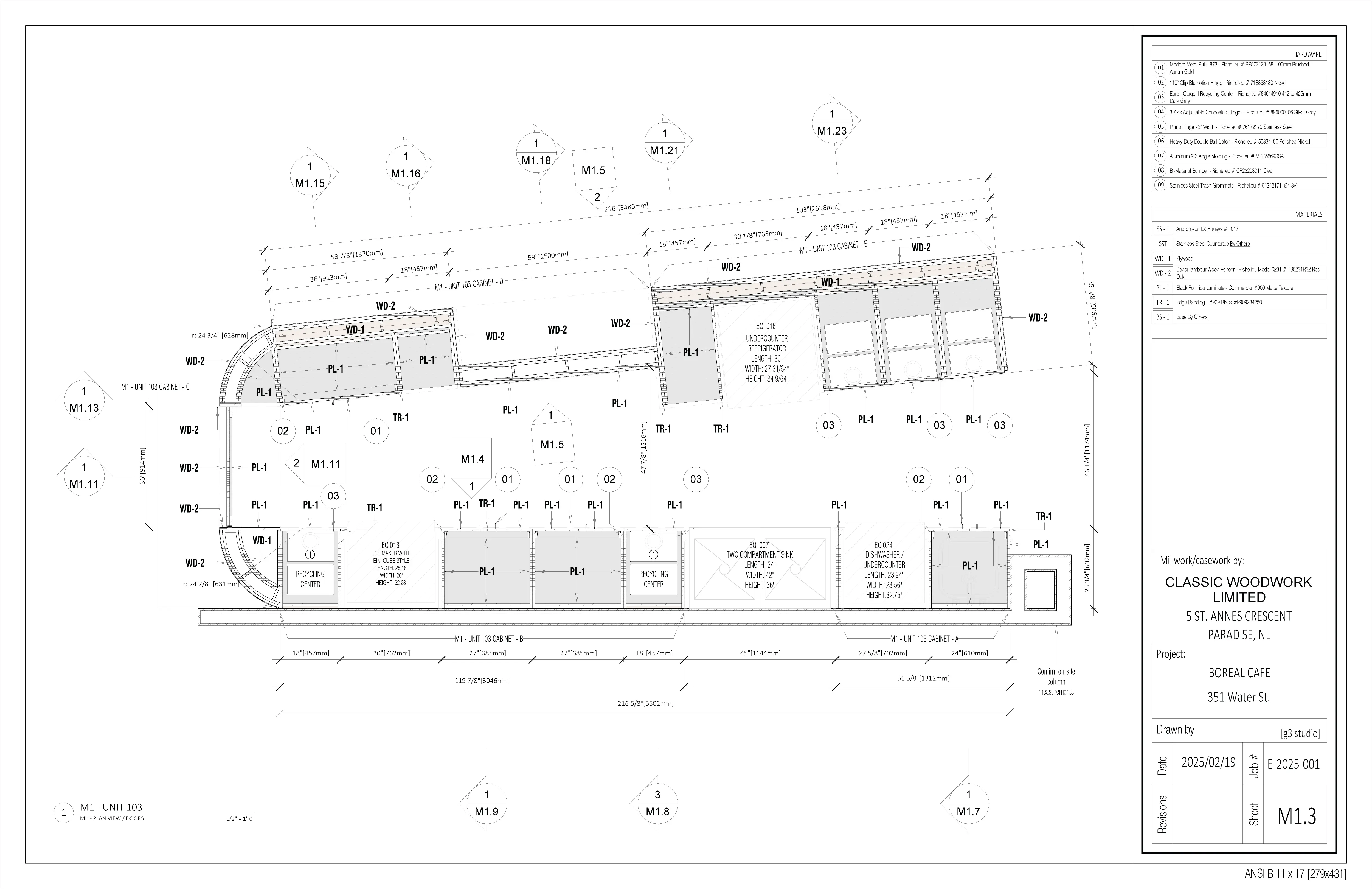 Fabrication drawing - Boreal Cafe - Detail 1