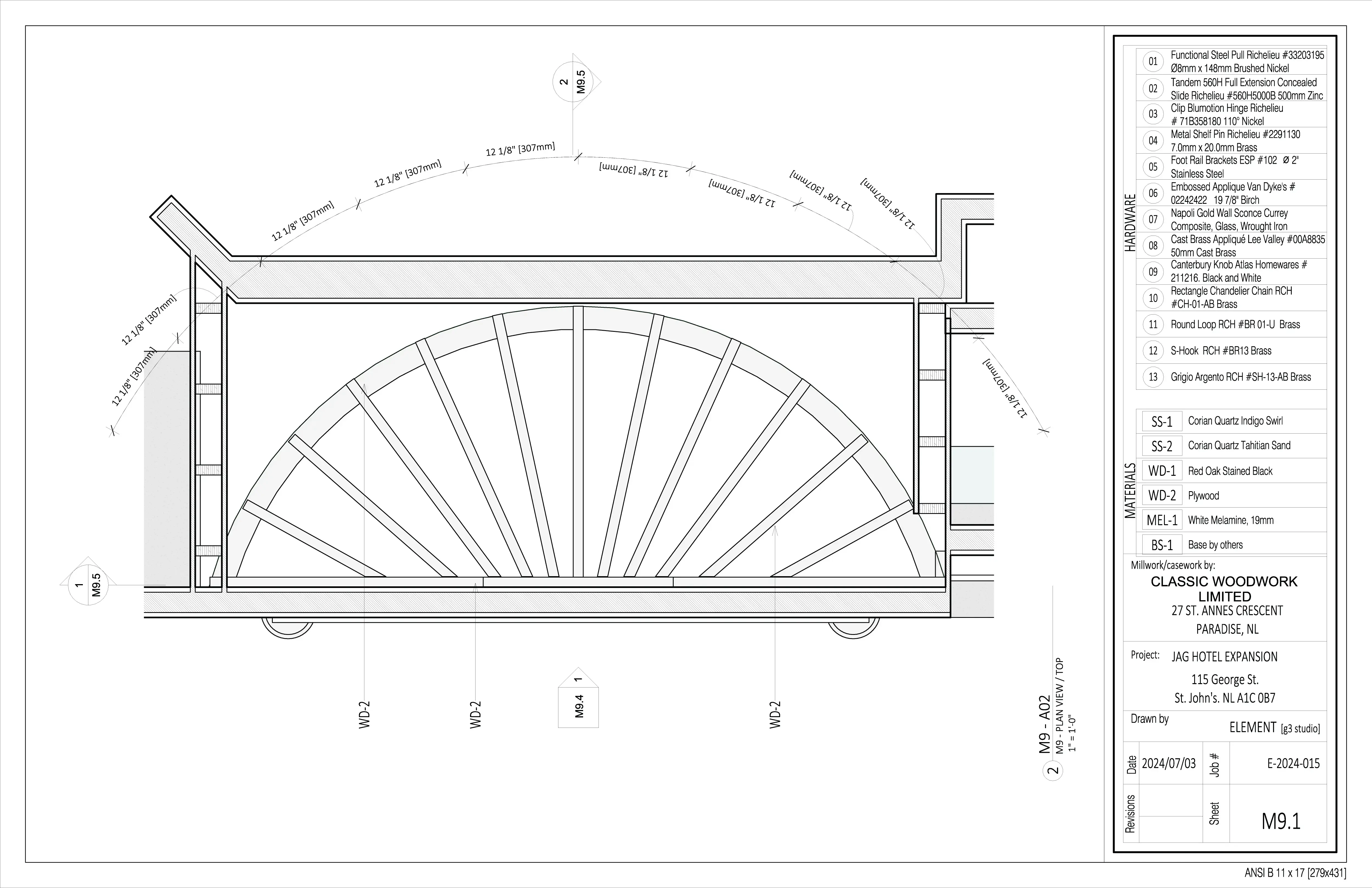 Fabrication drawing - Jag Bar - Backbar - Detail 1